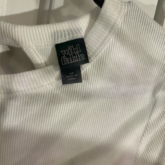 Wild Fable White Ribbed Crop Top - Picture 3 of 3